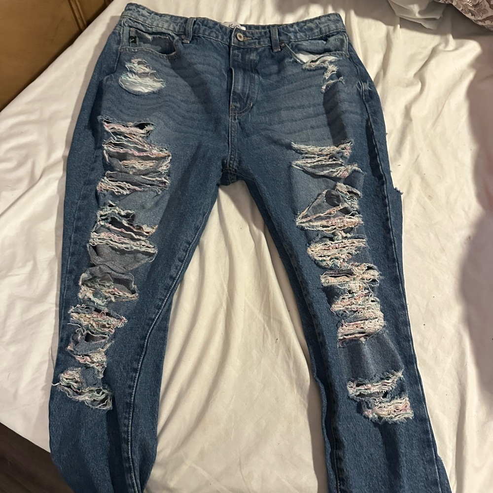 Casual Distressed Blue Boyfriend Jeans